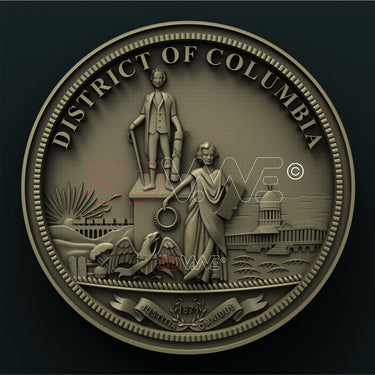 COLUMBIA STATE SEAL 3D STL 3DWave